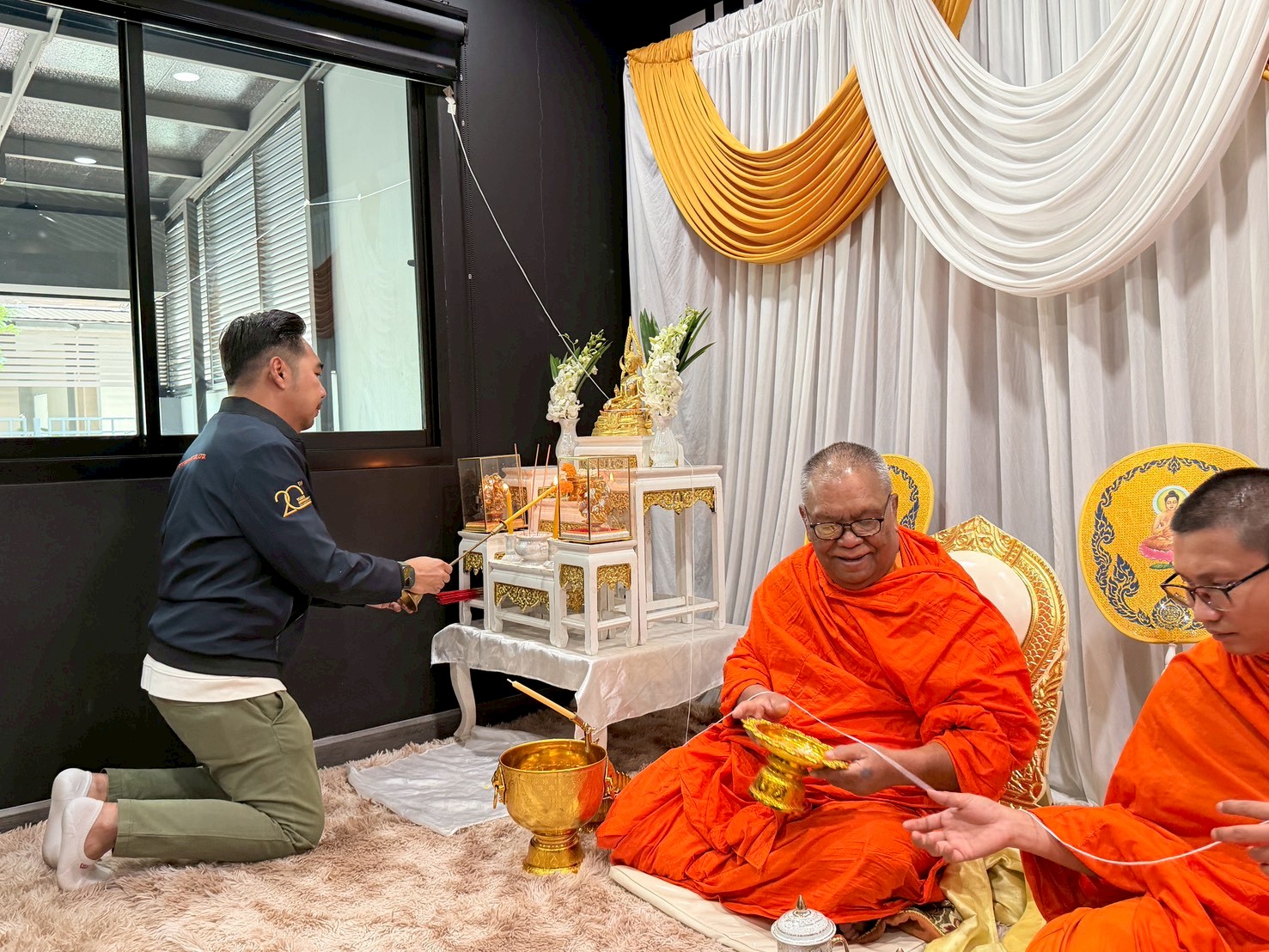 Buddhist monks chanting