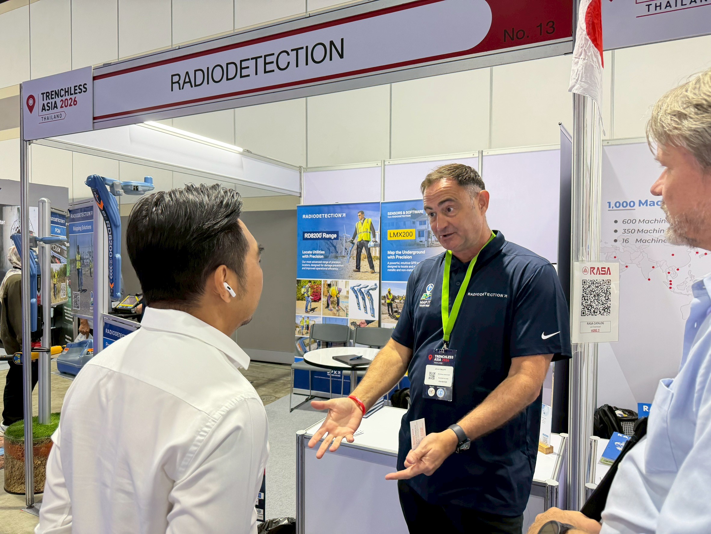 บูธจัดแสดงเทคโนโลยี HDD ในงาน Trenchless Asia 2026